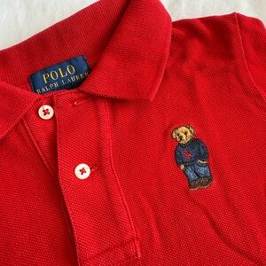 Polo by Ralph Lauren Kids Red Polo with Bear Embroidery